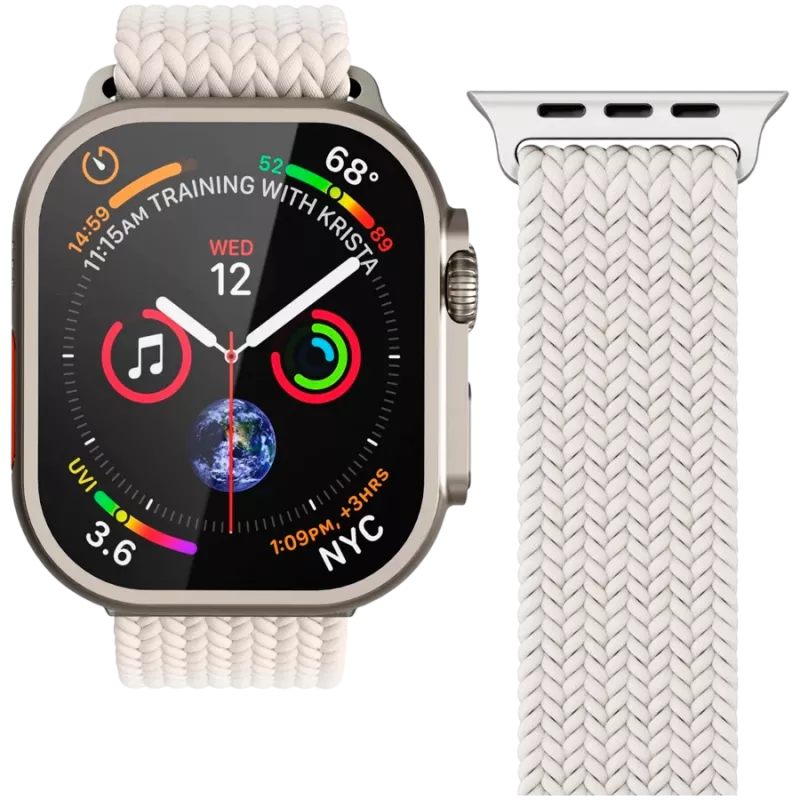 VONMÄHLEN Woven Loop para Apple Watch 44mm, 45mm, 49mm - crema