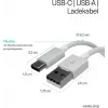 FLEXLINE FL31-13043 cable USB-A a USB-C de carga y sincronización, 2.0, ABS, blanco, 2m