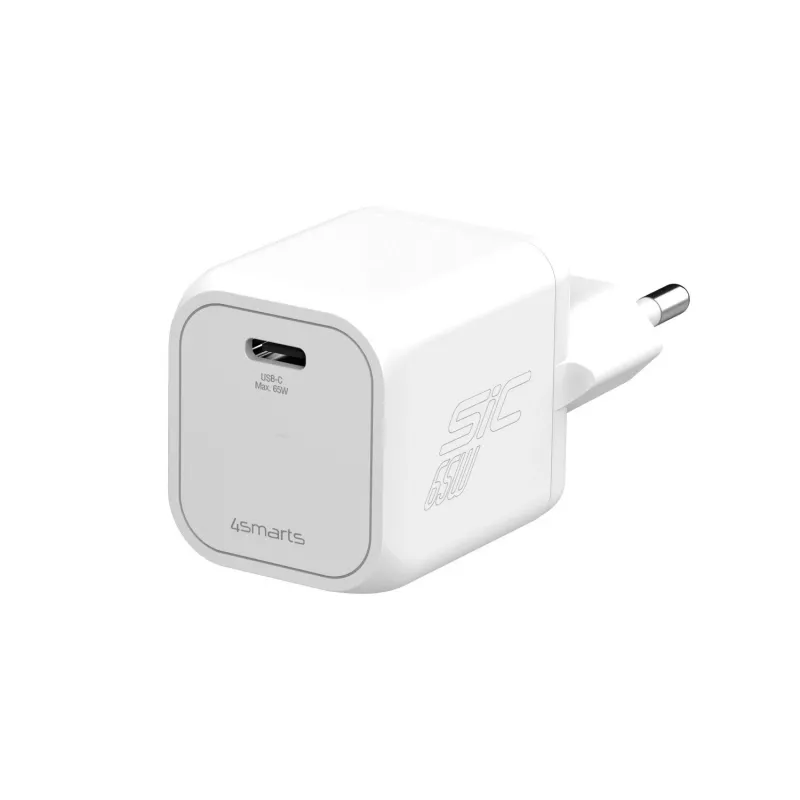 4smarts PDPlug SiC cargador de pared USB-C de 65W, blanco