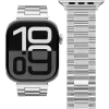 VONMÄHLEN Link correa 2 para Apple Watch 44/45/46/49mm, acero inoxidable, plata