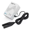 H-Tronic 1114720 Detector de agua con sensor externo, conector macho, 230V AC, alarma acústica 85 dB, salida de relé, cable de sensor 2m