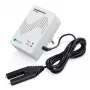 H-Tronic 1114720 Detector de agua con sensor externo, conector macho, 230V AC, alarma acústica 85 dB, salida de relé, cable de sensor 2m