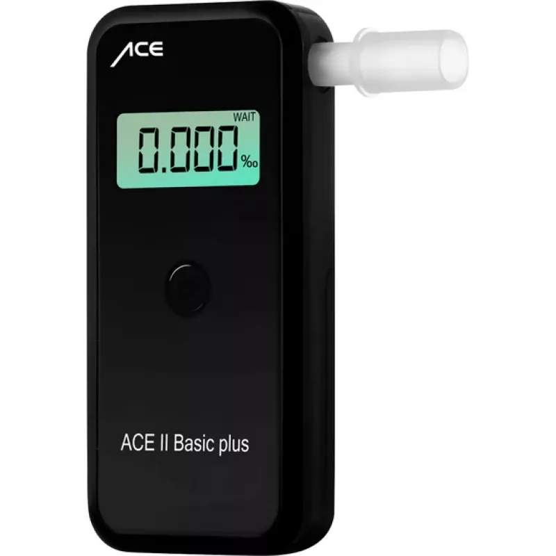 ACE OF SWEDEN ACE Alcoholímetro II Alcoholímetro de aire espirado con sensor electroquímico, 4‰ BAC, pantalla LCD