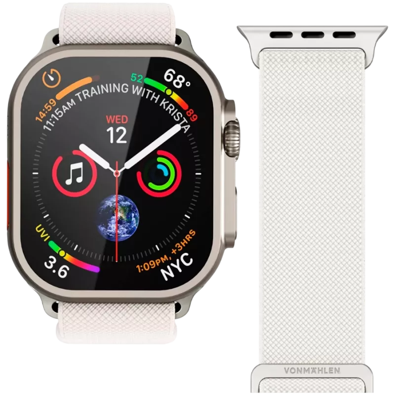 VONMÄHLEN Classic Nylon Loop para Apple Watch 40/41/42 mm, crema