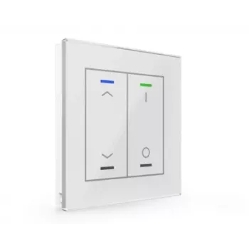 MDT BE-GTL2TW.C1 Pulsador de cristal Light II 2 canales RGBW con sensor de temperatura, blanco, KNX