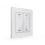 MDT BE-GTL2TW.C1 Pulsador de cristal Light II 2 canales RGBW con sensor de temperatura, blanco, KNX