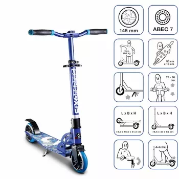 MUUWMI Six Degrees Patinete de aluminio 145 mm, azul