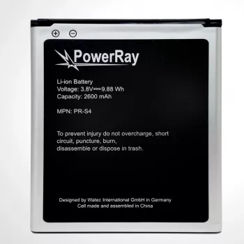 PowerRay batería PR-S4 para Samsung Galaxy S4, 2600 mAh, a granel