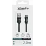 PowerRay cable de datos USB a Micro-USB 2,0 m trenzado negro PR-DCUM200TBK