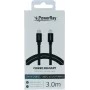 PowerRay cable de datos y carga USB-C a Lightning 3m negro textil trenzado certificado MFi PR-DCCL300TBK