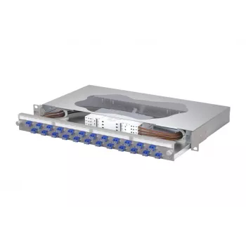 METZ CONNECT panel de conexiones de empalme 24xLC-Duplex OS2 monomodo 1U montaje en rack de 19 pulgadas 1504697424-E