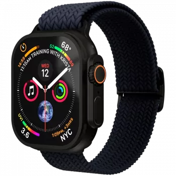 VONMÄHLEN Woven Loop para Apple Watch 44/45/46/49mm, azul marino negro