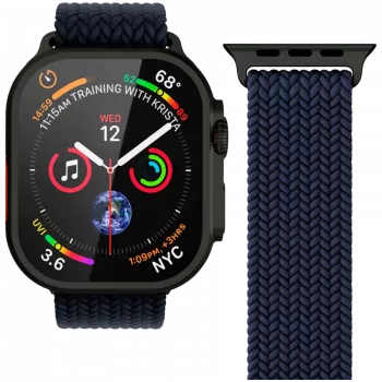 VONMÄHLEN Woven Loop para Apple Watch 44/45/46/49mm, azul marino negro
