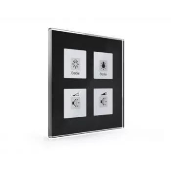 MDT BE-GT04S.01 Pulsador de cristal Plus 4 canales negro