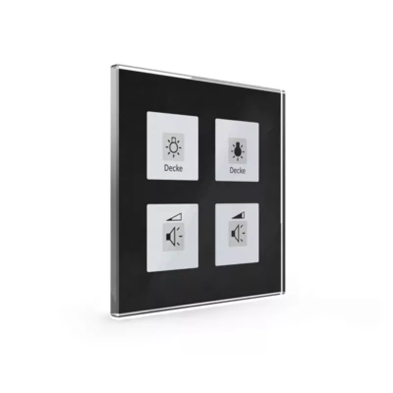 MDT BE-GT04S.01 Pulsador de cristal Plus 4 canales negro