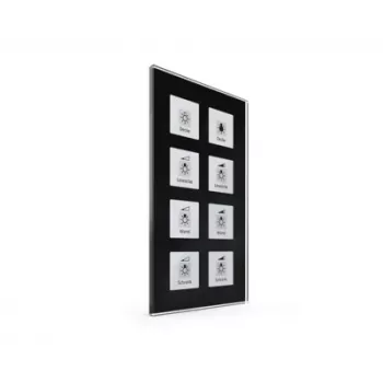 MDT BE-GT08S.01 Pulsador de cristal Plus 8 canales negro