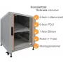 IT-BUDGET Rack de servidor de 19 pulgadas SRK set completo 12U 600x1000 mm puerta de cristal/acero con 4 ventiladores activos, PDU, estantes, flatpack, gris claro 90ITB19SRK12610GG