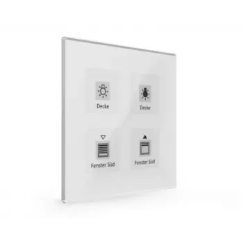 MDT BE-GTT4W.01 Pulsador de cristal Plus 4 canales blanco con sensor de temperatura