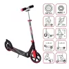 MUUWMI AU 565 Patinete de aluminio, rojo, ruedas de 205 mm