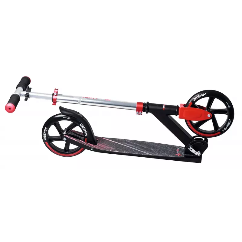 MUUWMI AU 565 Patinete de aluminio, rojo, ruedas de 205 mm