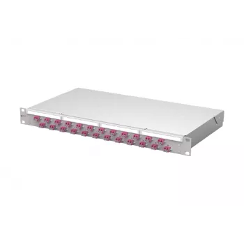 Metz mecatech VIK panel de parcheo de fibra óptica 24 puertos LC-Duplex OM4, 1U, 19