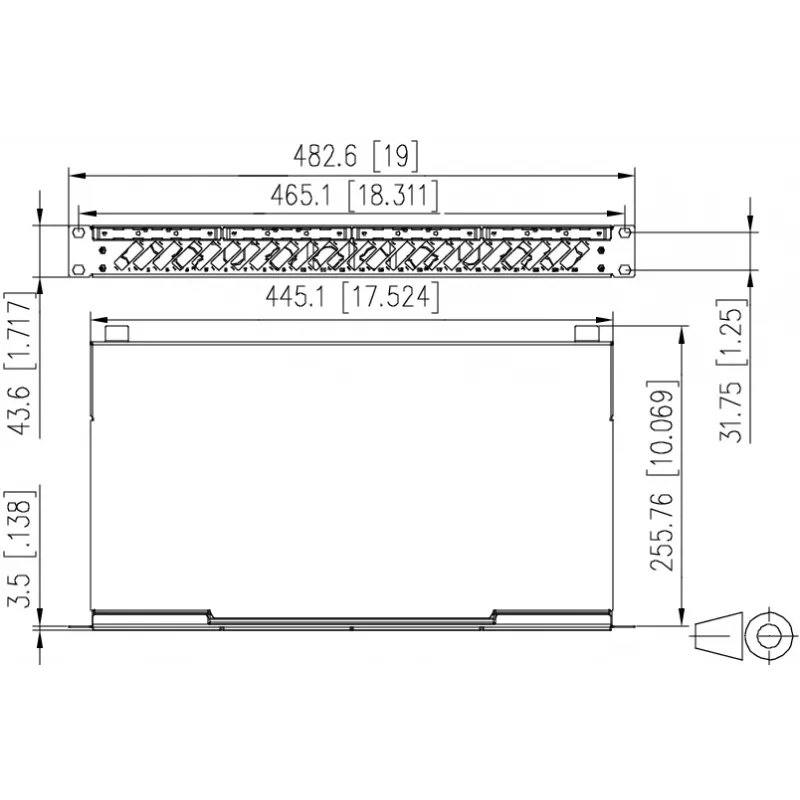 METZ CONNECT panel de parcheo de empalme de fibra óptica 24 puertos SC-Duplex OS2 monomodo, 1U montaje en rack de 19