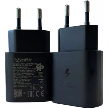 PowerRay PR-TA800EBE cargador de pared USB-C PD 18W, EU 2 pines, Negro, Bulk