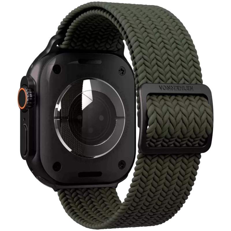 VONMÄHLEN Woven Loop para Apple Watch 40/41/42mm, Oliva Negro