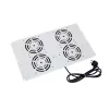 IT-BUDGET unidad de ventilador de techo para armarios SRK - 4 ventiladores activos - 640 m³/h - termostato - interruptor - gris claro 90ITB19SRKXFAN4G