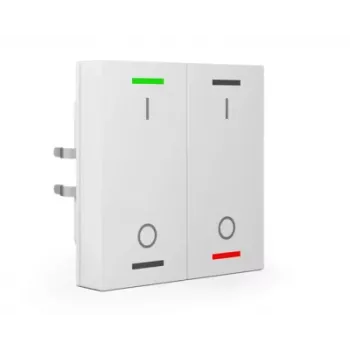 MDT BE-TAL55T2.B1 KNX pulsador 2 canales con retroiluminación RGBW y sensor de temperatura, blanco puro brillante