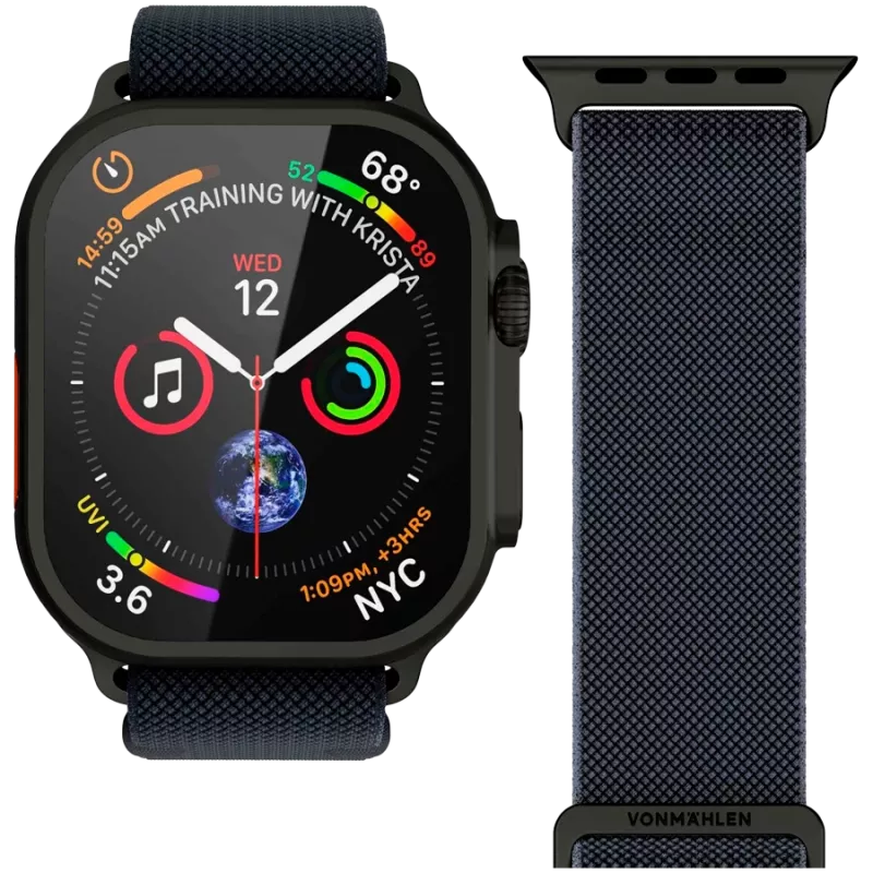 VONMÄHLEN Classic Nylon Loop 44, 45, 46, 49mm talla única, Navy Black