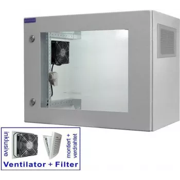 RESISTER PRO armario de red activo de 19 pulgadas, IP54/55, puerta de cristal, 9U, 600x400 mm, gris claro 99RRA19WV94GG