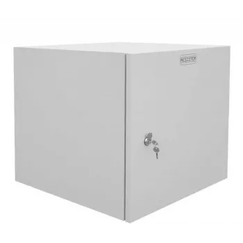 IT-BUDGET armario de red de pared de 19 pulgadas Easy - puerta de acero - 12U - An 600 x Pr 600 mm - chapa de acero - gris claro (90RR19CWV1266MG)