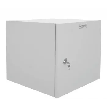 IT-BUDGET armario de red de pared de 19 pulgadas Easy - puerta de acero - 12U - An 600 x Pr 600 mm - chapa de acero - gris claro (90RR19CWV1266MG)