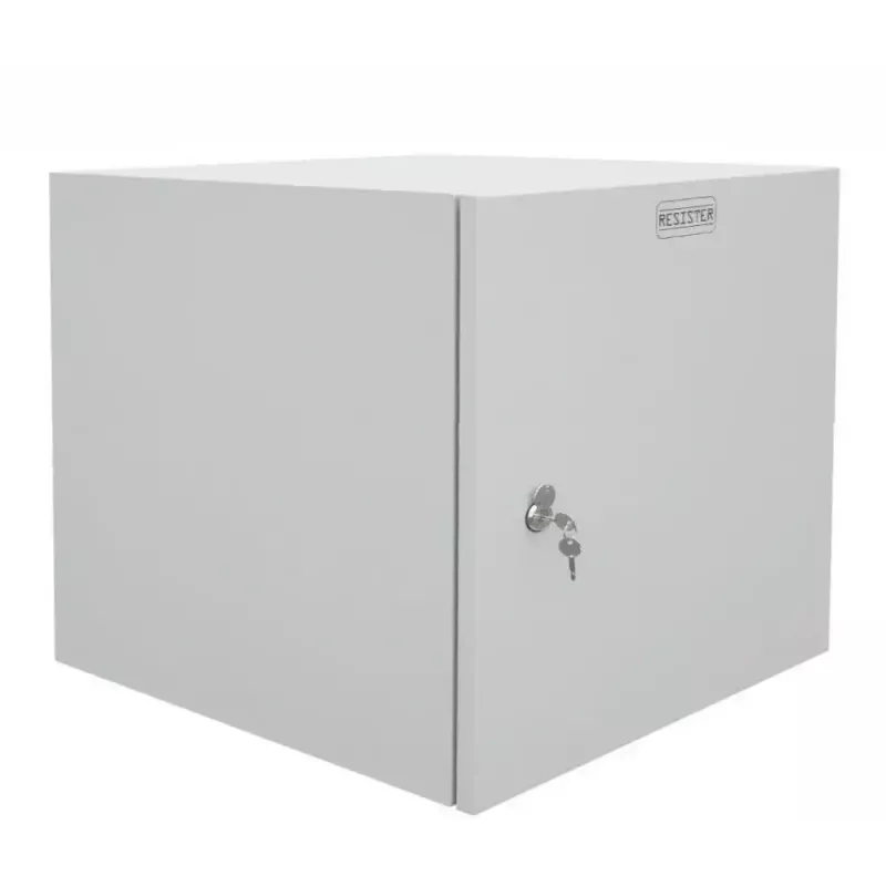 IT-BUDGET armario de red de pared de 19 pulgadas Easy - puerta de acero - 12U - An 600 x Pr 600 mm - chapa de acero - gris claro (90RR19CWV1266MG)