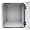 IT-BUDGET armario de red de pared de 19 pulgadas Easy - puerta de acero - 12U - An 600 x Pr 600 mm - chapa de acero - gris claro (90RR19CWV1266MG)