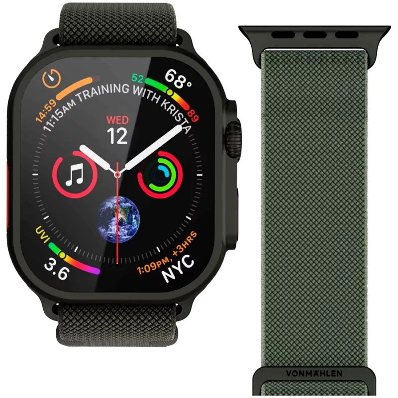 VONMÄHLEN Classic Nylon Loop 40, 41, 42mm talla única, Olive Black