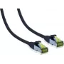 IT-BUDGET cable de parcheo premium de cobre macizo Cat.6A con cable bruto Cat.7 600 MHz libre de halógenos PoE+ 10Gbps negro 2m 90ITB6A7PK2S