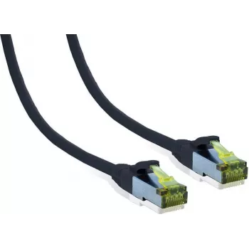 IT-BUDGET cable de parcheo premium Cat.6A con cable bruto Cat.7 - 600 MHz - libre de halógenos - PoE+ - 10Gbit - negro - 1,5 m (90ITB6A7PK15S)