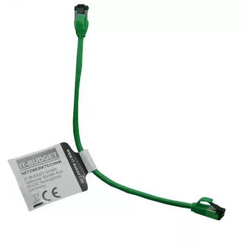 IT-BUDGET cable de parcheo slim Cat.8.1, S/FTP, 40 Gbps, 2000 MHz, verde, 0,15 m 90ITBSLIM81PK015GR