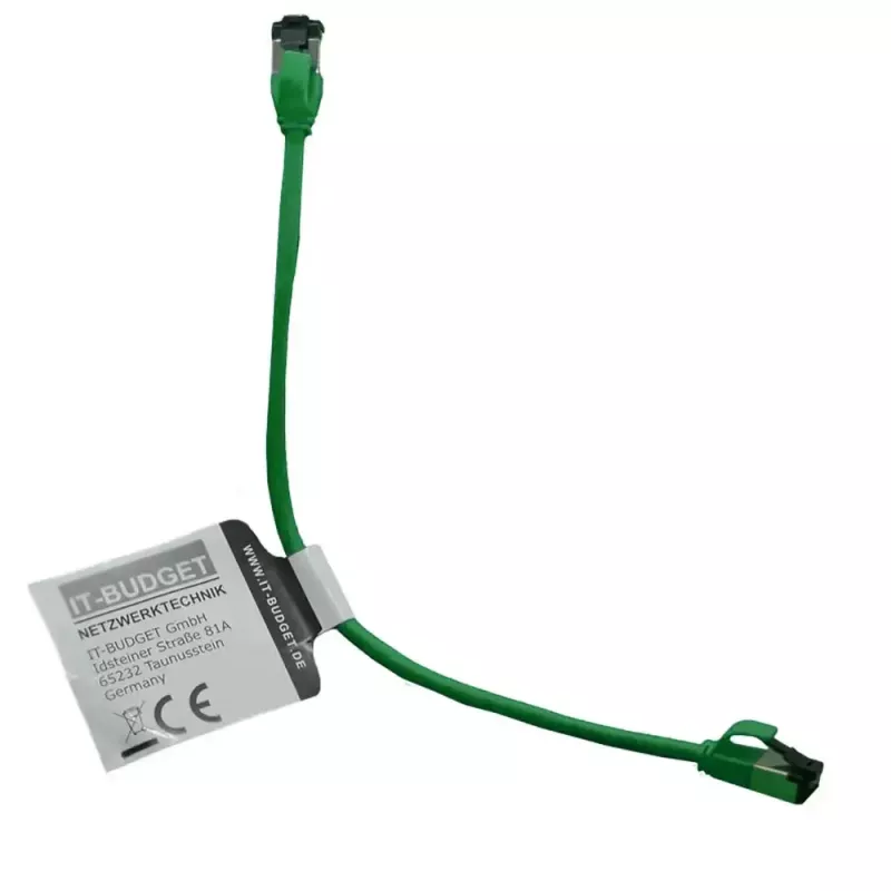 IT-BUDGET cable de parcheo slim Cat.8.1, S/FTP, 40 Gbps, 2000 MHz, verde, 0,15 m 90ITBSLIM81PK015GR