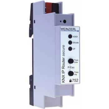 Weinzierl KNX IP Router 752 secure, router/interfaz IP KNX, 1 TE, 18 mm, 5249
