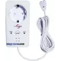 M-E MODERN-ELECTRONICS ME WA-5 detector de agua con toma de corriente integrada, 230V, cable sensor de 2m, alarma acústica >85dB, LED rojo, conmutación de toma Schuko 16A