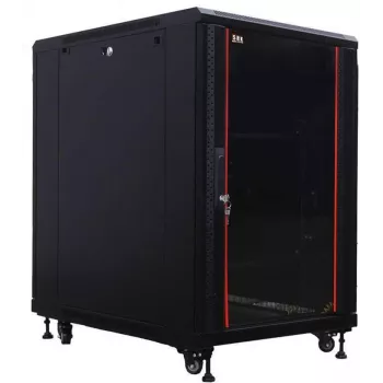 IT-BUDGET armario de red de 19 pulgadas SRK - 18U - 600x1000 mm - puerta de cristal/acero - premontado - negro (99ITB19SRK18610GSNM)
