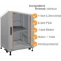 IT-BUDGET armario de red de 19 pulgadas SRK set completo 12U 600x800 mm gris claro Flatpack