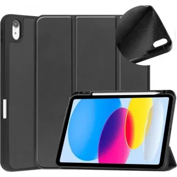 DIGISTOR HK drivego Funda para iPad 11.ª generación A16 2025 / 10.ª generación 2022 (11/10,9 pulgadas) con soporte para lápiz, pie plegable triple, auto Sleep/Wake, funda TPU flexible para iPad 10.ª gen/11.ª gen, negra