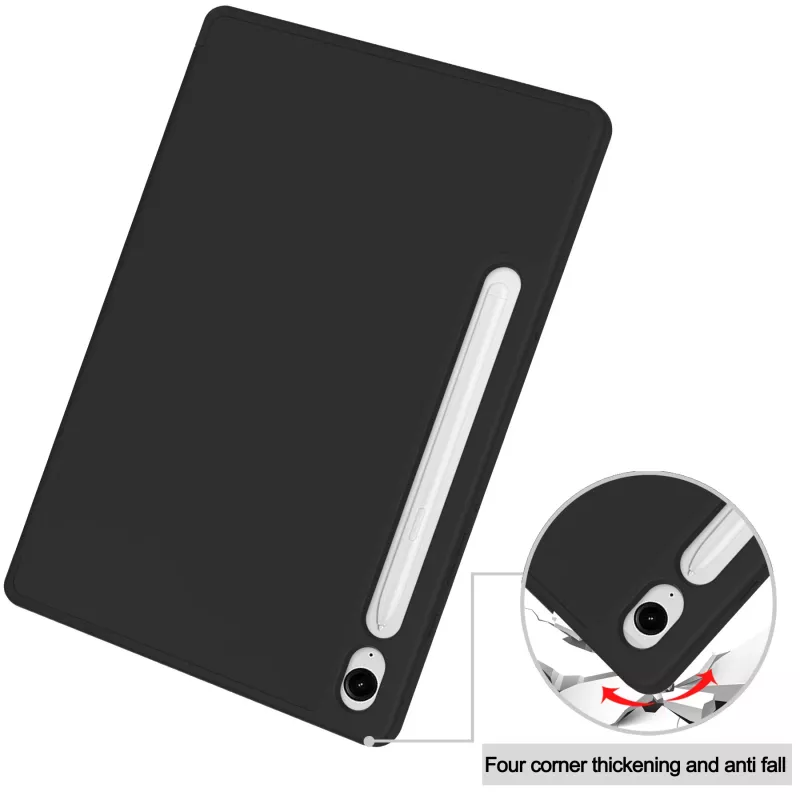 MRDISC Funda tipo flip para Samsung Galaxy Tab S10+ 5G, negra TPU MG-FLIPSGTSGB9SW