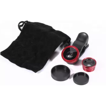 CYOO CY121416 Set de objetivos 2 en 1 para smartphone - objetivo ojo de pez 180° y macro con clip universal