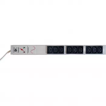Liebernetz PDU de rack 9 tomas C13 con protección contra sobretensiones y filtro EMI/RFI, gris claro 90LNSDL9C13NF