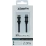 PowerRay cable trenzado USB-C a Lightning MFi 2m negro PR-DCCL200TBK